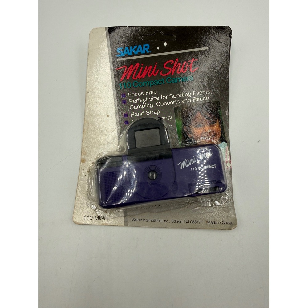 Sakar Mini Shot 110 Compact Camera Purple Vintage New Old‎ Stock Focus Free